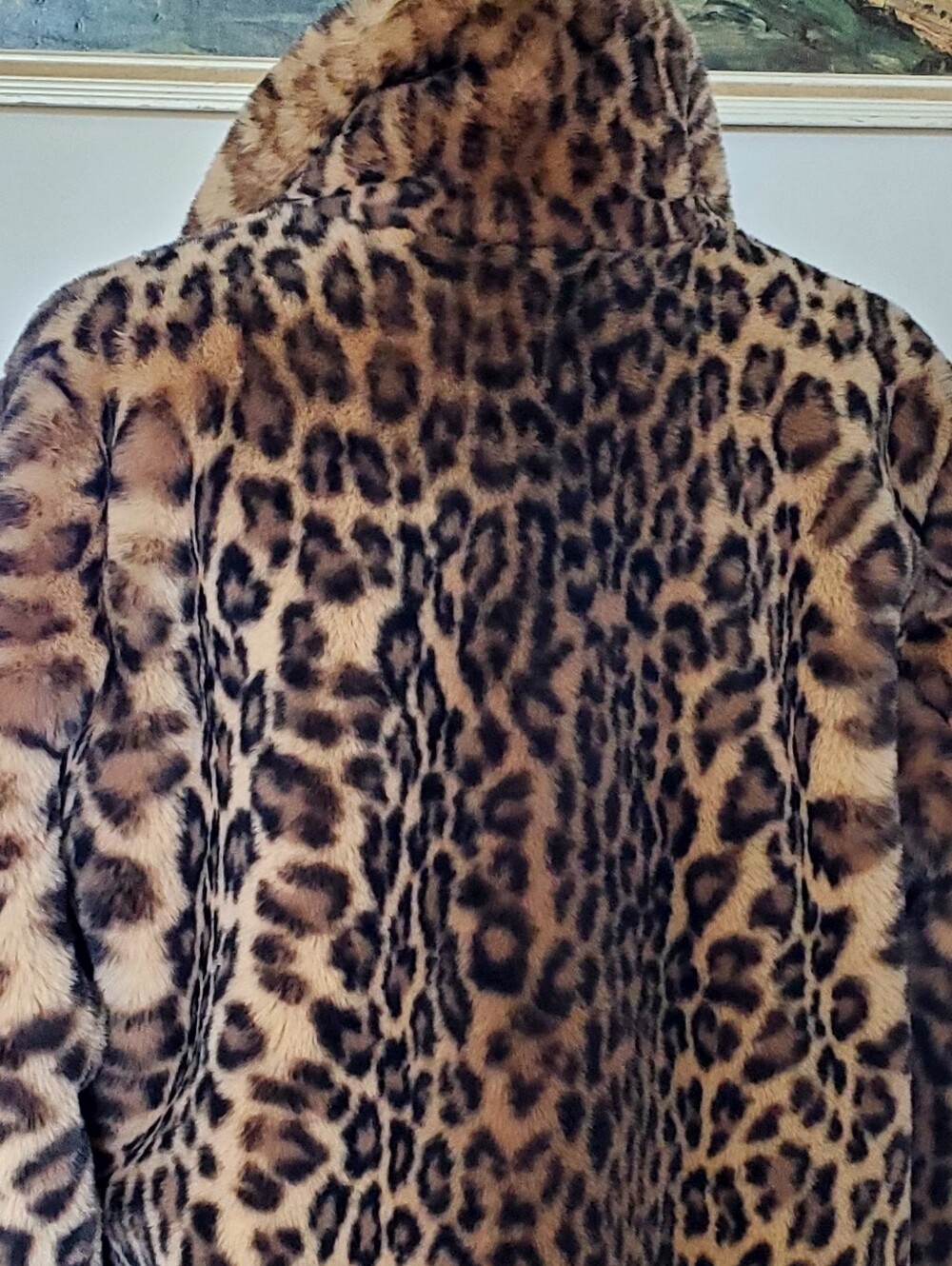 Donna Salyers Fabulous Furs, Leopard Faux Fur Le Mink Jacket Coat Large LIKE NEW - Picture 8 of 14